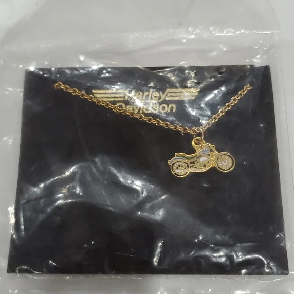 Harley Davidson necklace gold colored 18 inch chain - Picture 5 of 5